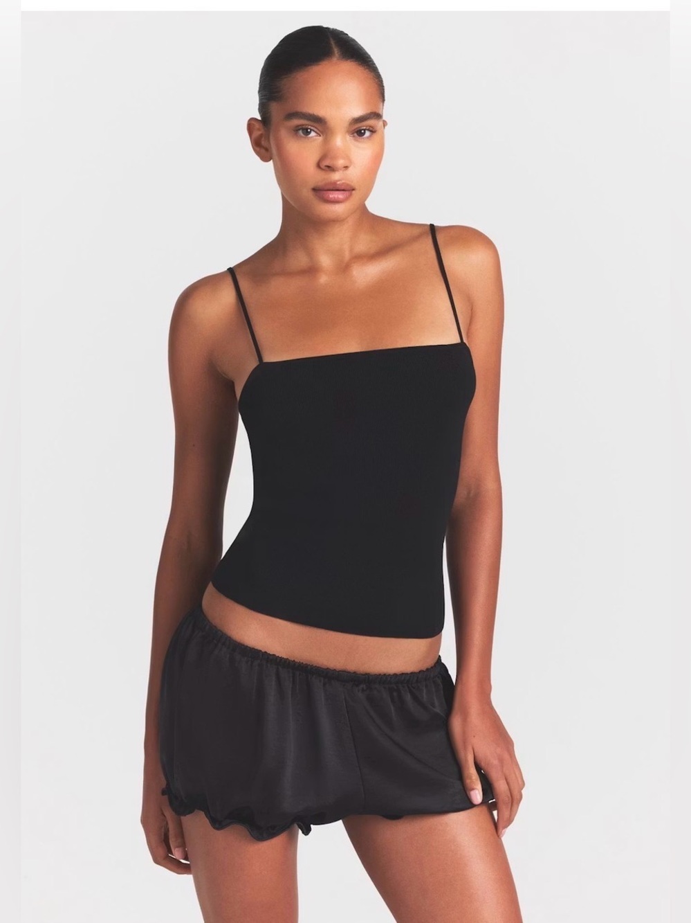 SKIMS REFINED KNIT CAMI STYLE: TP-TNK-11834W COLOR: OBSIDIAN SIZE: S